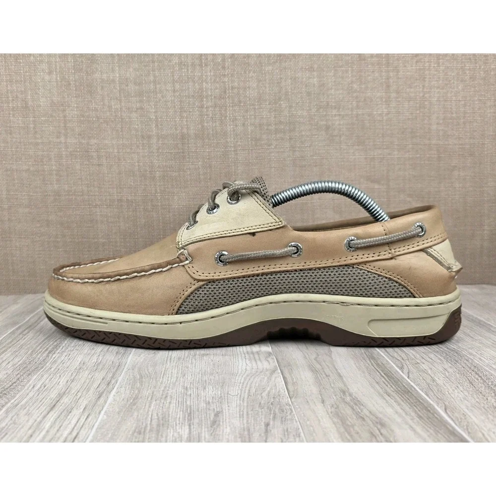 Sperry Top-Sider Billfish 3-Eye Men's Tan Leather Lace-Up Boat Shoes US 10M